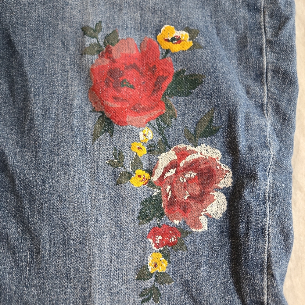H&M Divided Super Skinny High Waist Floral Jeans Girls sz 14 - Picture 5 of 10